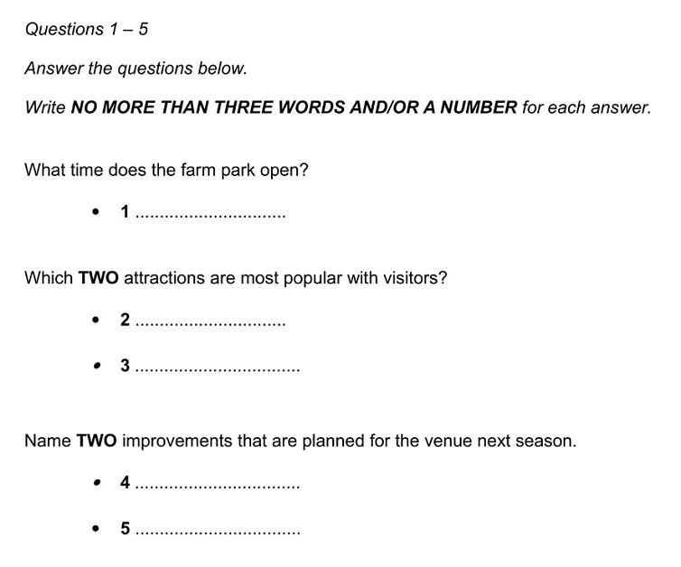 IELTS Listening Test Sample Short Answer Question IELTS Jacky
