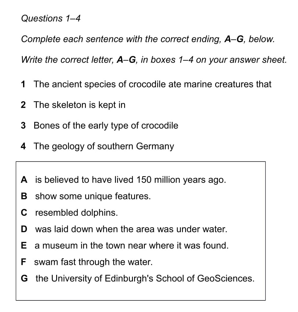 IELTS Reading – Matching Sentence Endings – IELTS Jacky