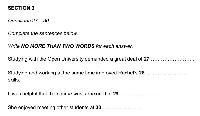 IELTS Listening Sentence Completion – How To Answer – IELTS Jacky