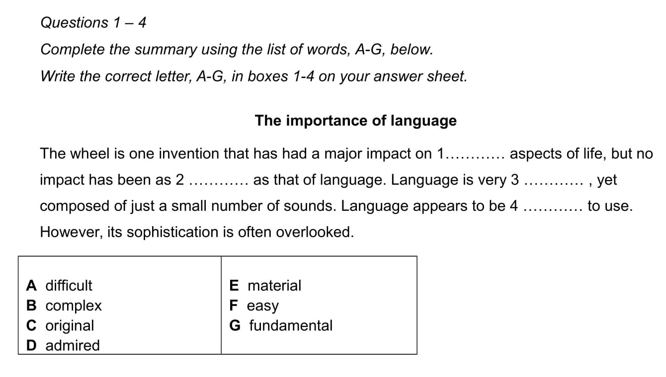 summary ielts essay