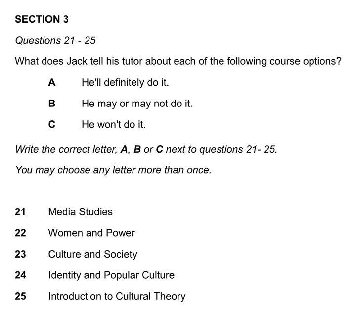 Cách làm bài IELTS Listening dạng Matching Question.