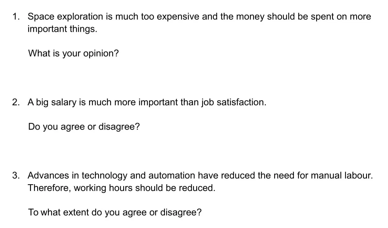 ielts essay questions task 2